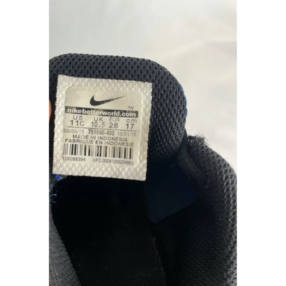 NIKE FLEX 2015 RUN‎ YOUTH BOYS BLUE BLACK WHITE ATHLETIC SHOES SIZE 11Y RUNNING